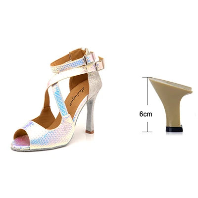 Chaussures danse Marianne coloris bleu ou argent Talons de 6 à 10cm