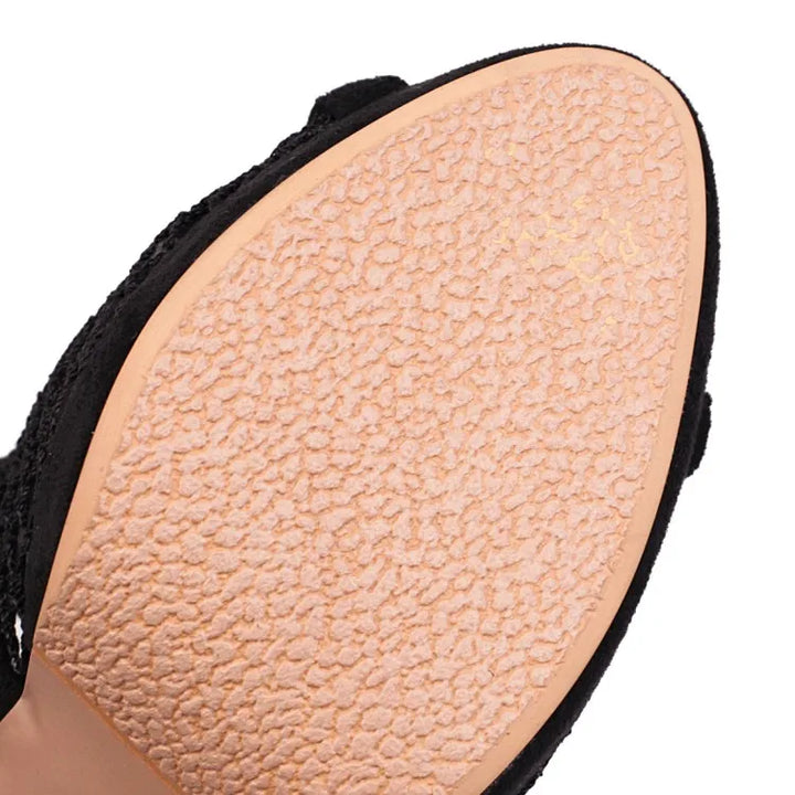 Bottines ajourée Ayako Talon de 12cm noir ou beige