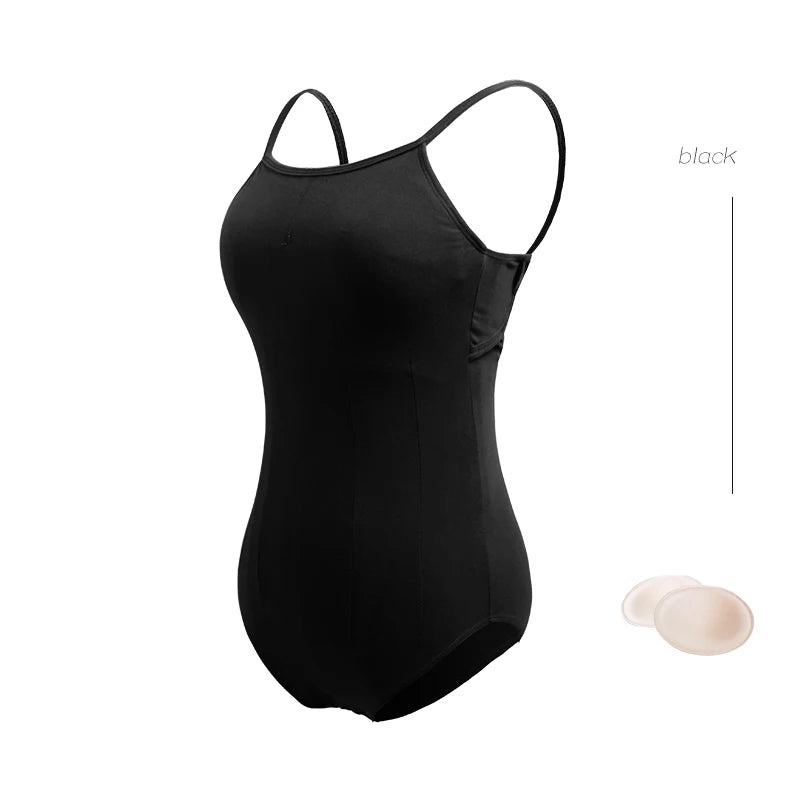 Justaucorps fines bretelles dos nu fantaisie Sabine