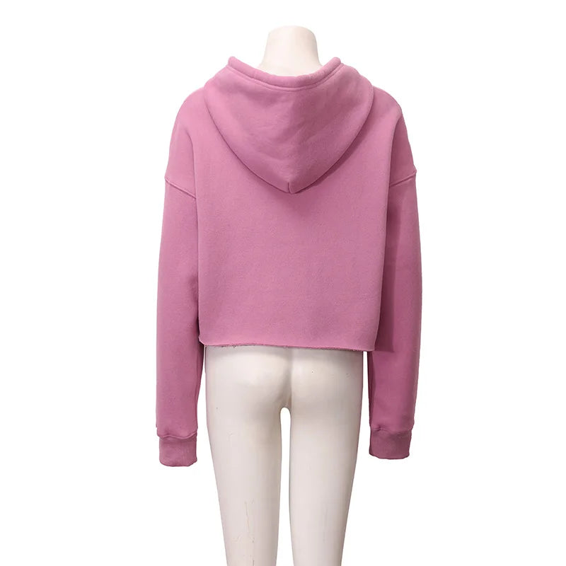 Sweat-shirt court à capuche manches longues Elisandra