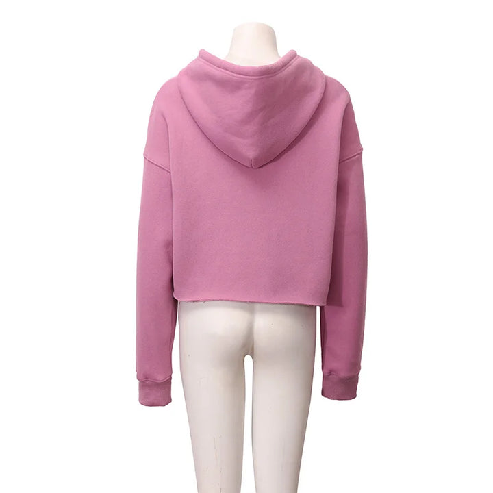 Sweat-shirt court à capuche manches longues Elisandra