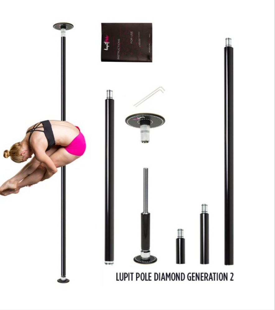 Barre de Pole Dance 360 spin coloris noir