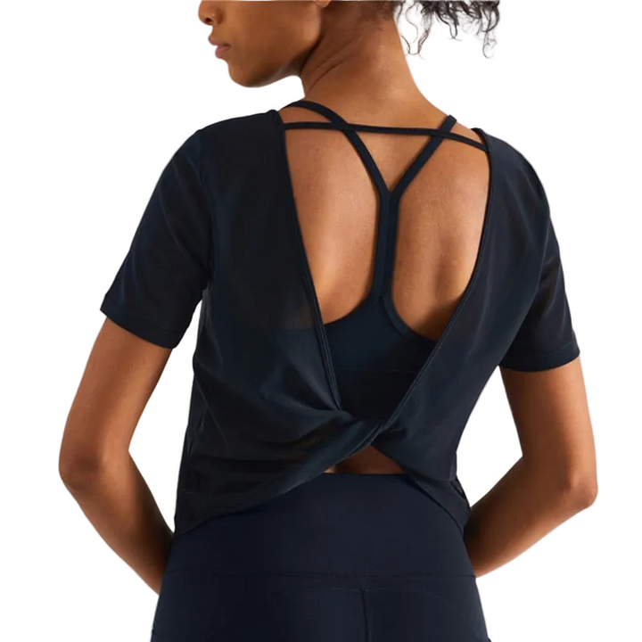 Top court noir transparent dos fantaisie Taille S