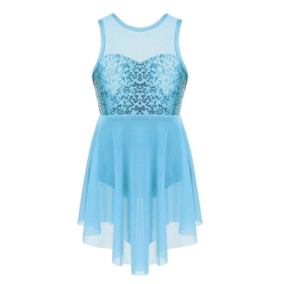 Robe courte asymétrique avec corsage paillettes Jana