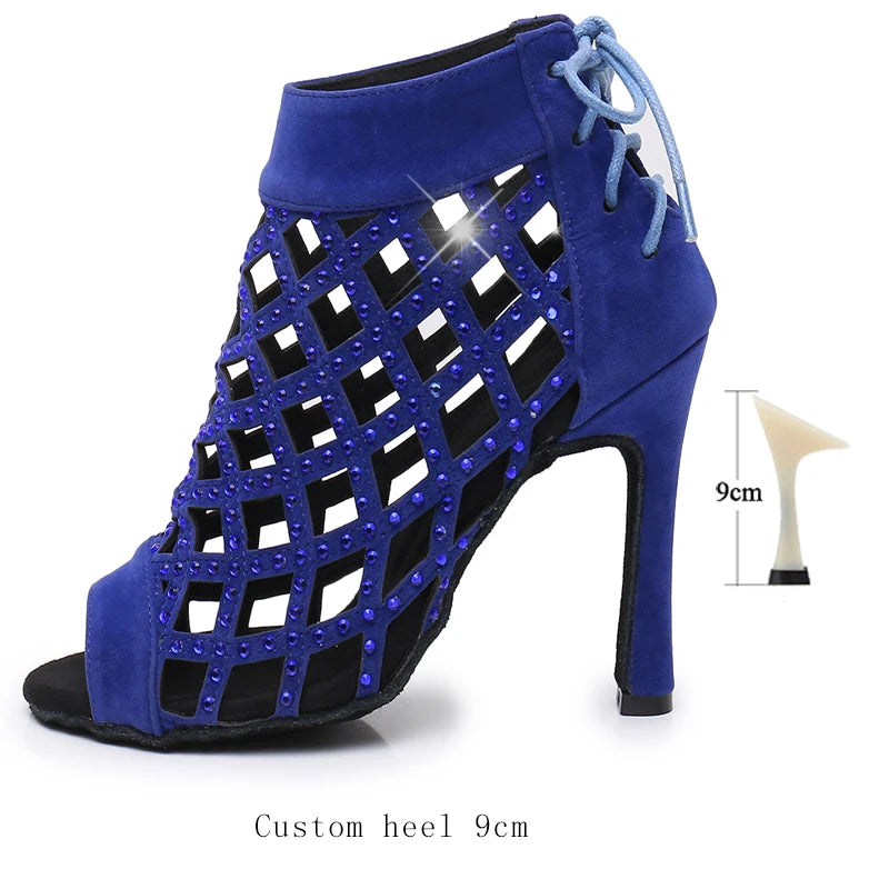 Bottines danse ajourée Noor 3 coloris disponibles Talons 6 à 10 cm