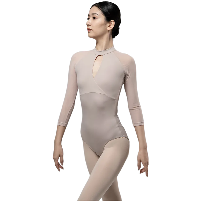 Justaucorps manches longues nude Ornella