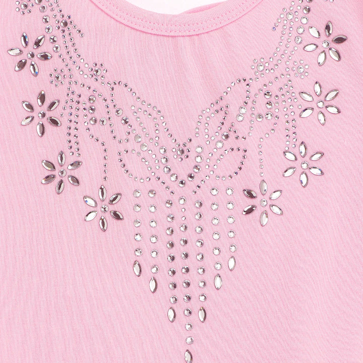 Justaucorps Tutu manches courtes strass et paillettes Kaia
