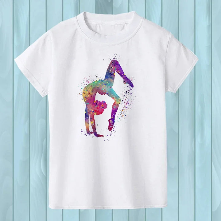 T-Shirt manches courtes logo watercolor rainbow dance