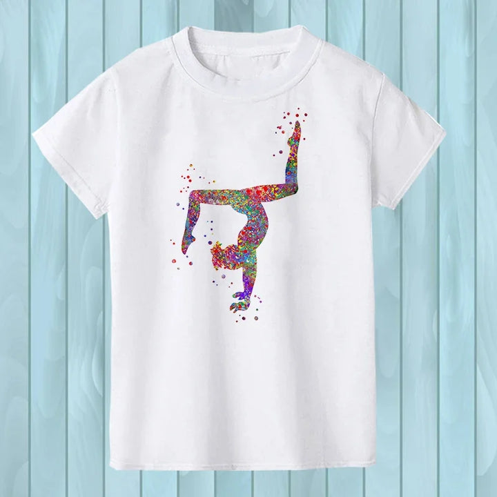 T-Shirt manches courtes logo watercolor rainbow dance