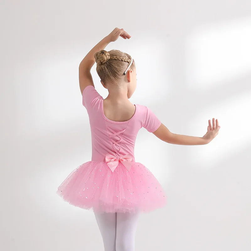 Justaucorps tutu paillettes manches courtes CELESTE