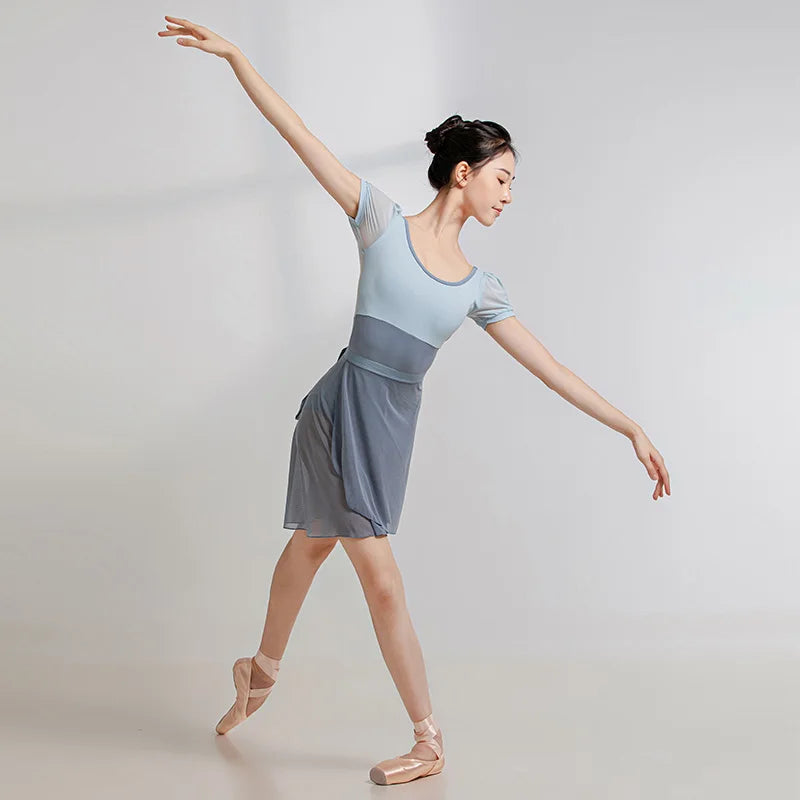 Justaucorps manches courtes bi-colore Sansha