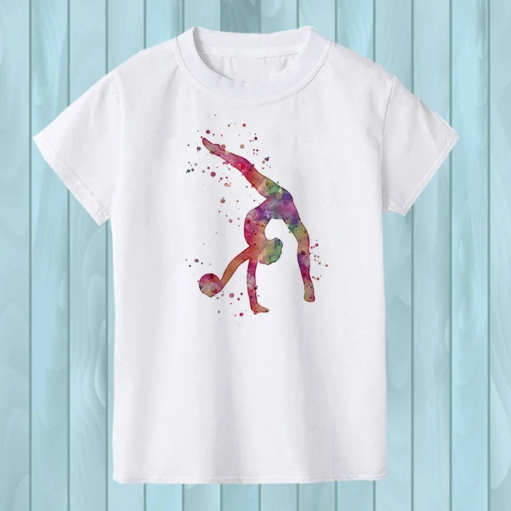 T-Shirt manches courtes logo watercolor rainbow dance