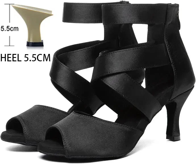 Chaussures de danse satin Morane Talons de 5.5 à 8.5cm