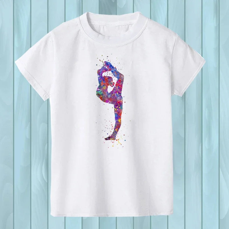 T-Shirt manches courtes logo watercolor rainbow dance