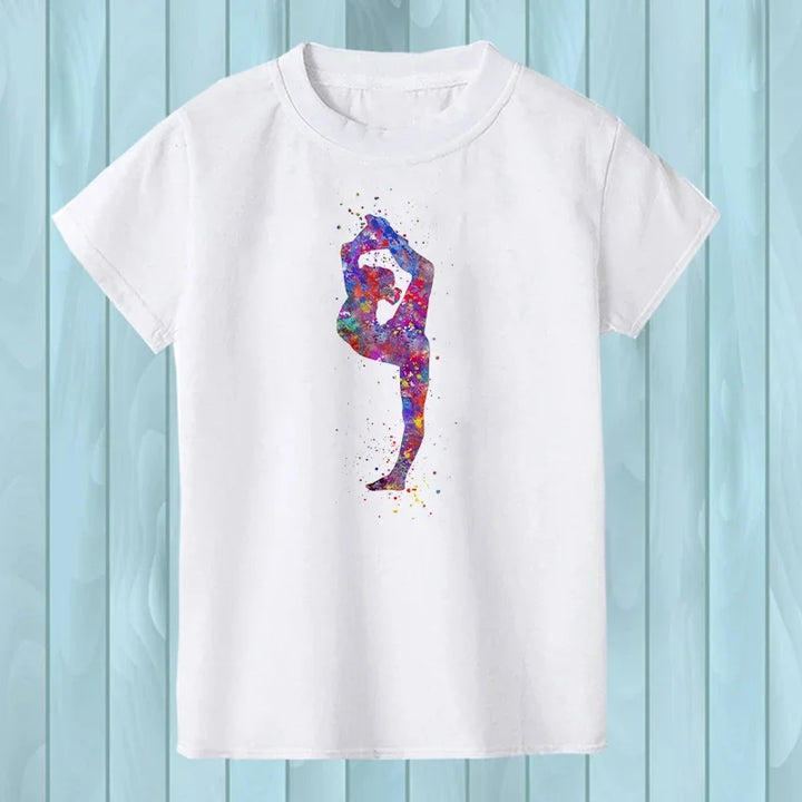 T-Shirt manches courtes logo watercolor rainbow dance