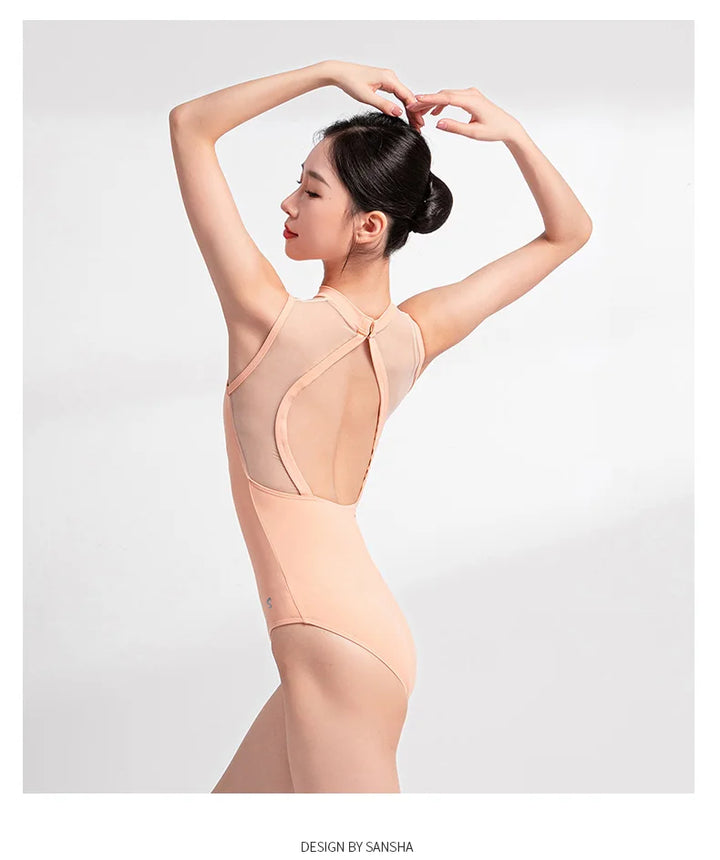 Justaucorps bi-matiere sans manches Sansha