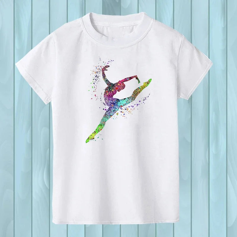 T-Shirt manches courtes logo watercolor rainbow dance