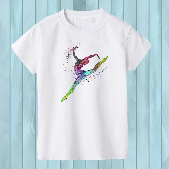T-Shirt manches courtes logo watercolor rainbow dance