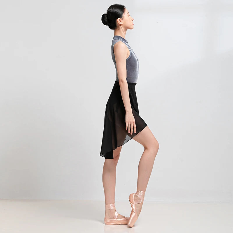 Justaucorps sans manches gris pailleté Sansha