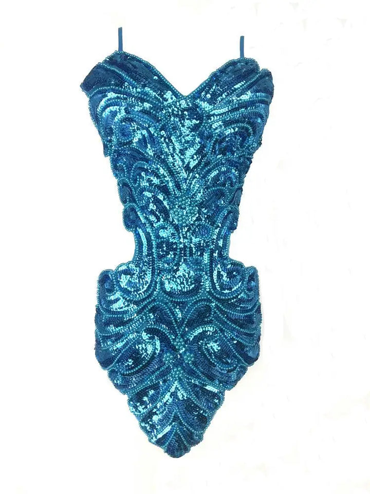 Robe de Danse Pailletée Dos Nu Papillon