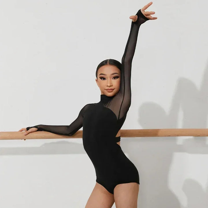 Justaucorps manches longues dos croisé Amira