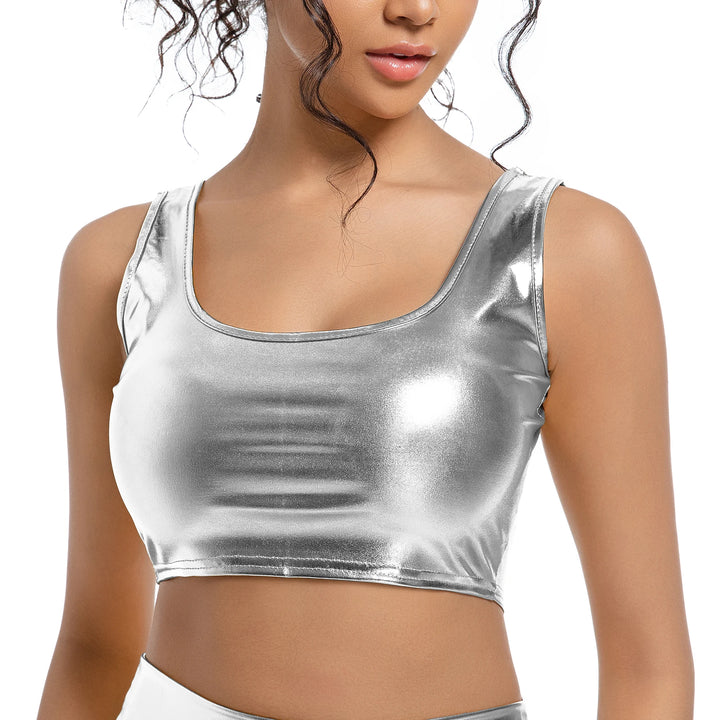 Brassière Top crop métallique