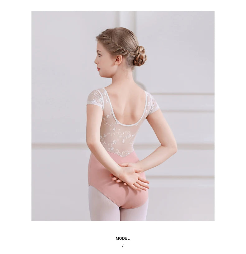 Justaucorps manches courtes haut dentelle Alix