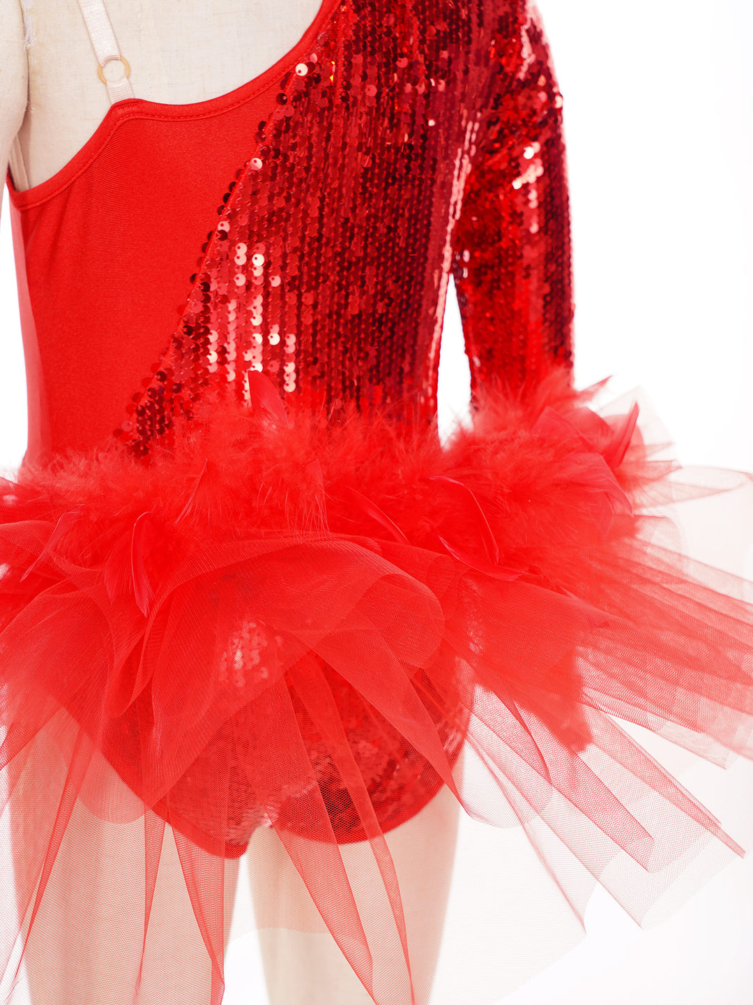 Justaucorps 1 manche avec tulle et paillettes Lamya