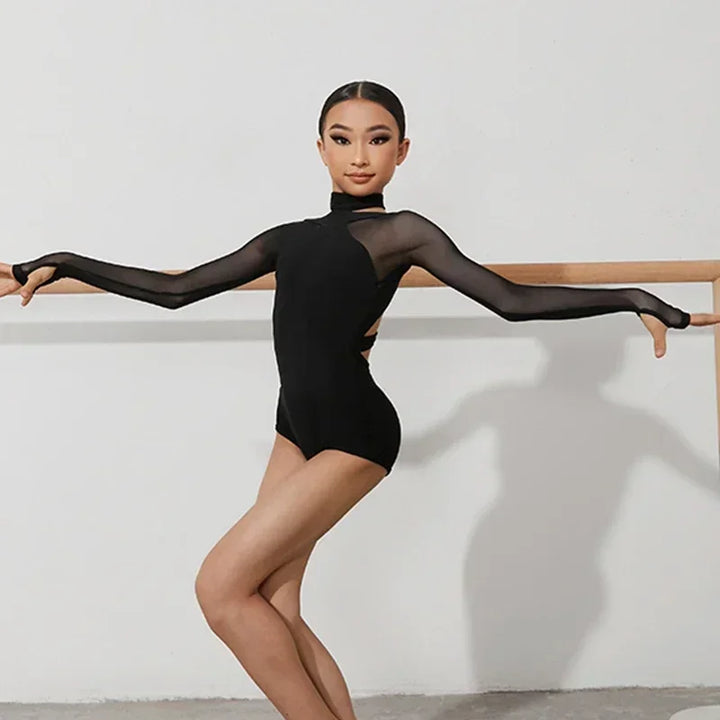 Justaucorps manches longues dos croisé Amira