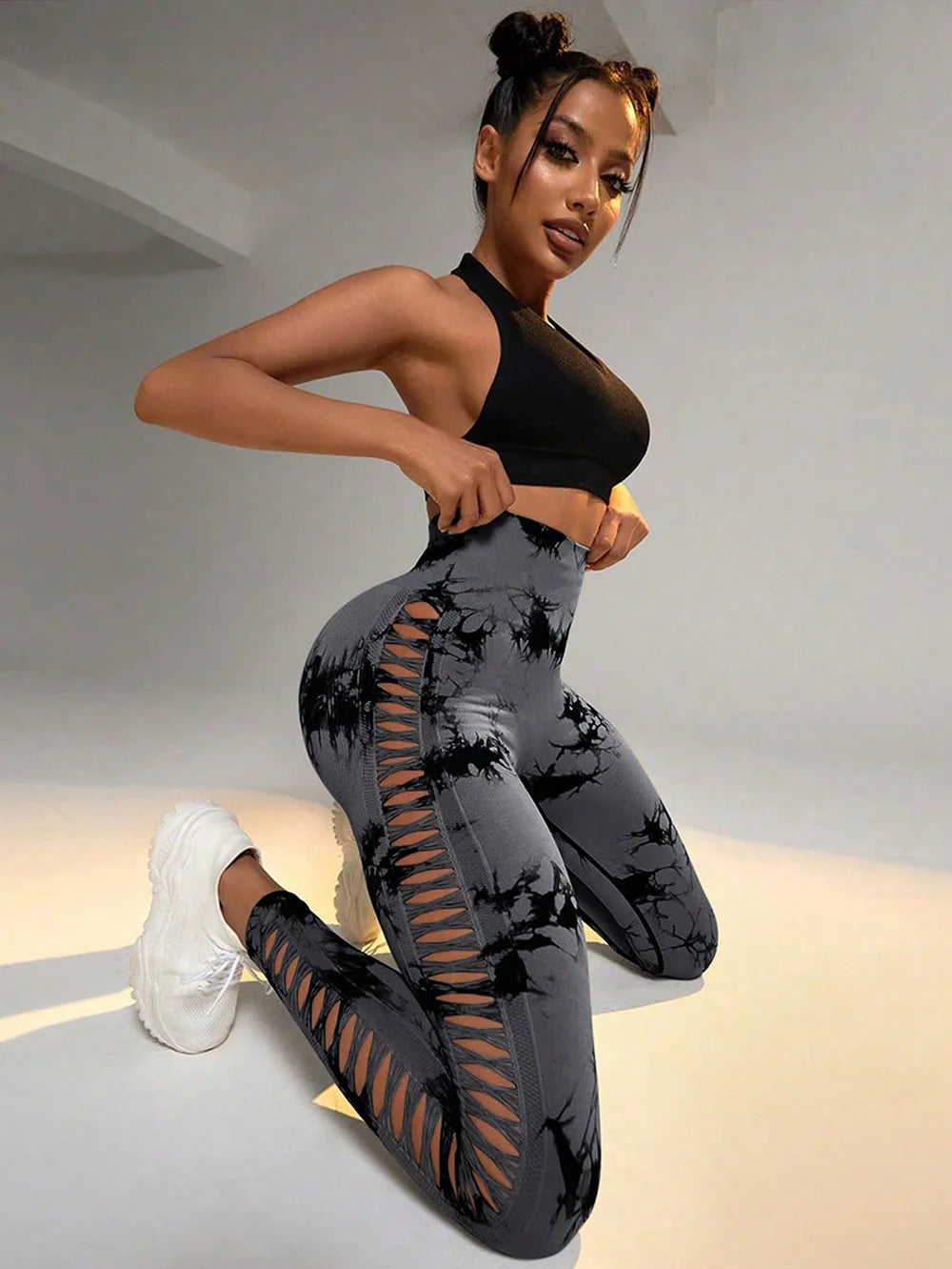 Legging avec découpe jambes fantaisie Valeria