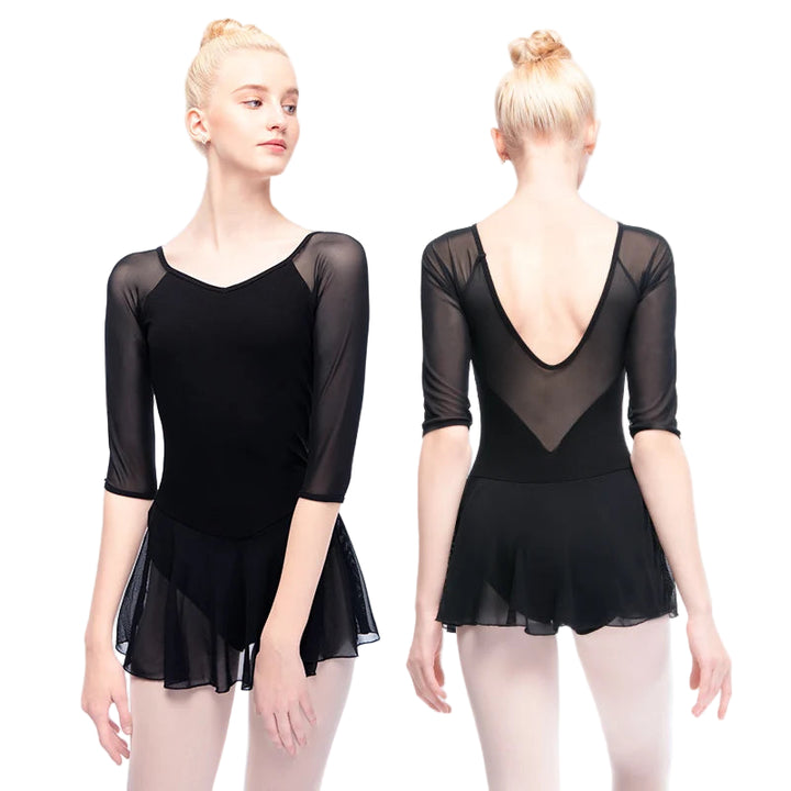 Justaucorps tunique manches longues avec jupette Ebba