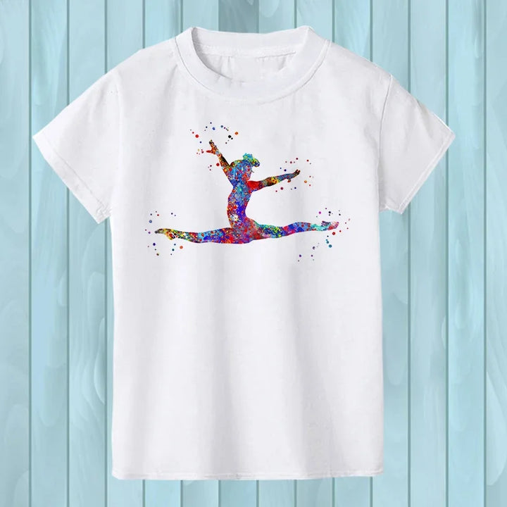T-Shirt manches courtes logo watercolor rainbow dance