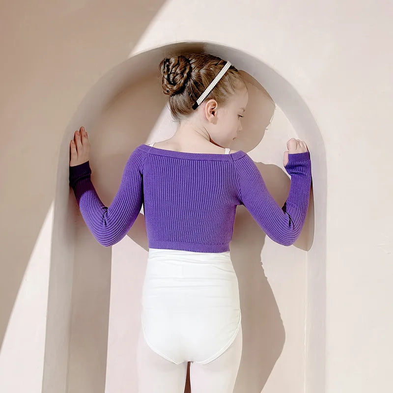 Top Pullover court manches longues filles