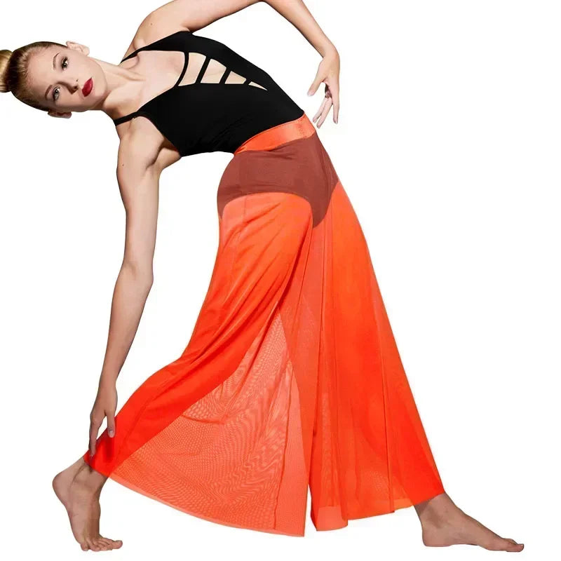 Pantalon Florence large en mesh transparent