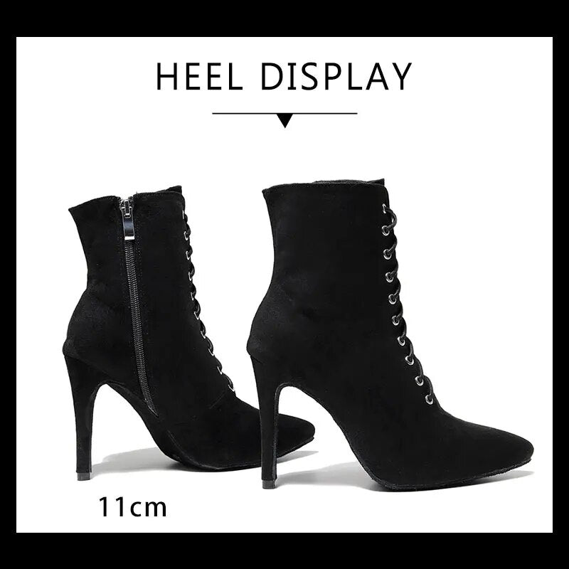 BOTTINES FERMÉES DANSE SHAYANE NOIR TALONS DE 6 À 11CM