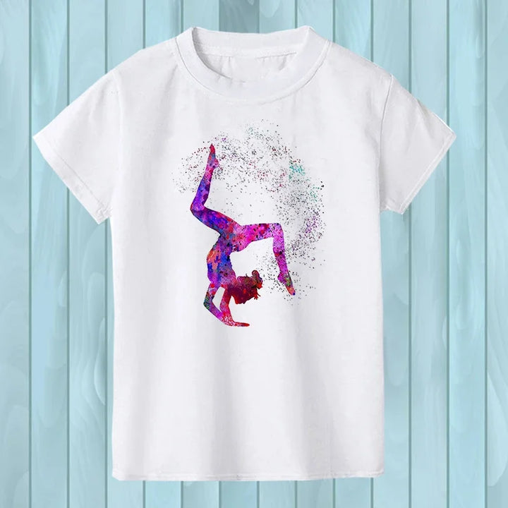 T-Shirt manches courtes logo watercolor rainbow dance