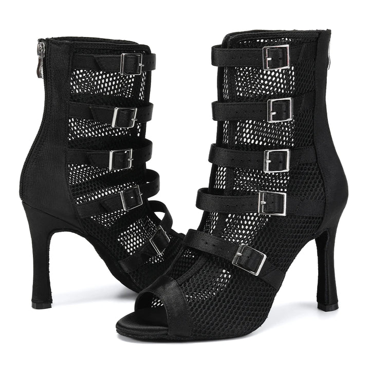 Bottines Sofia maille noire semelle suede Talon 7.5cm