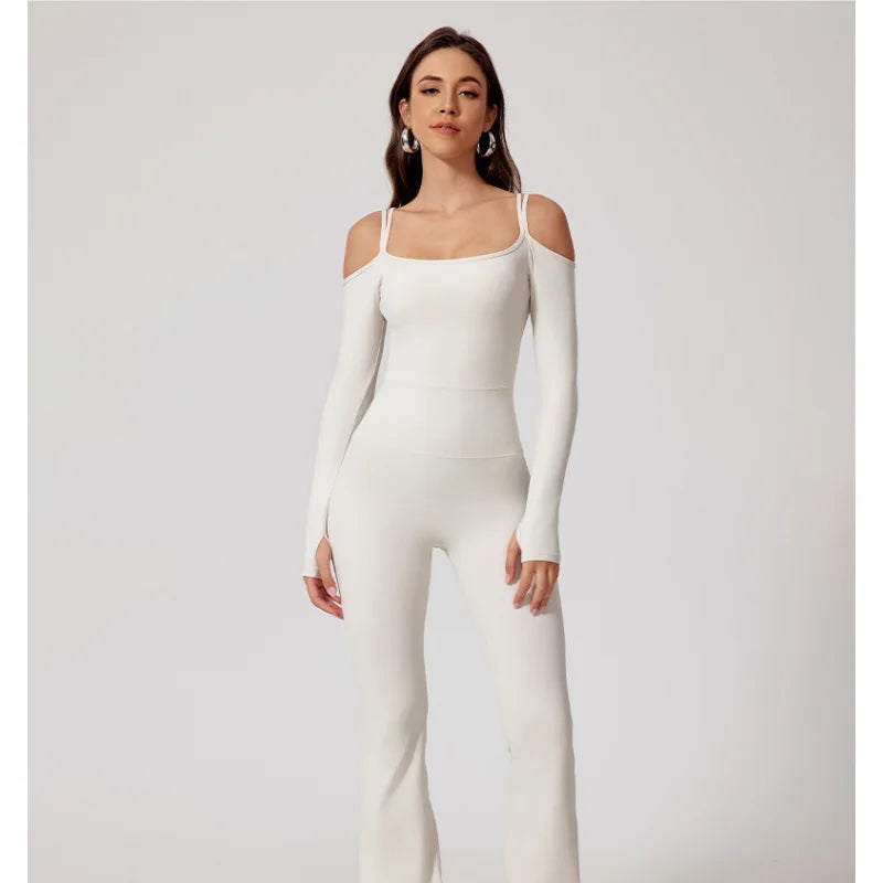 Combinaison manches longues épaules nues sans couture Isilde