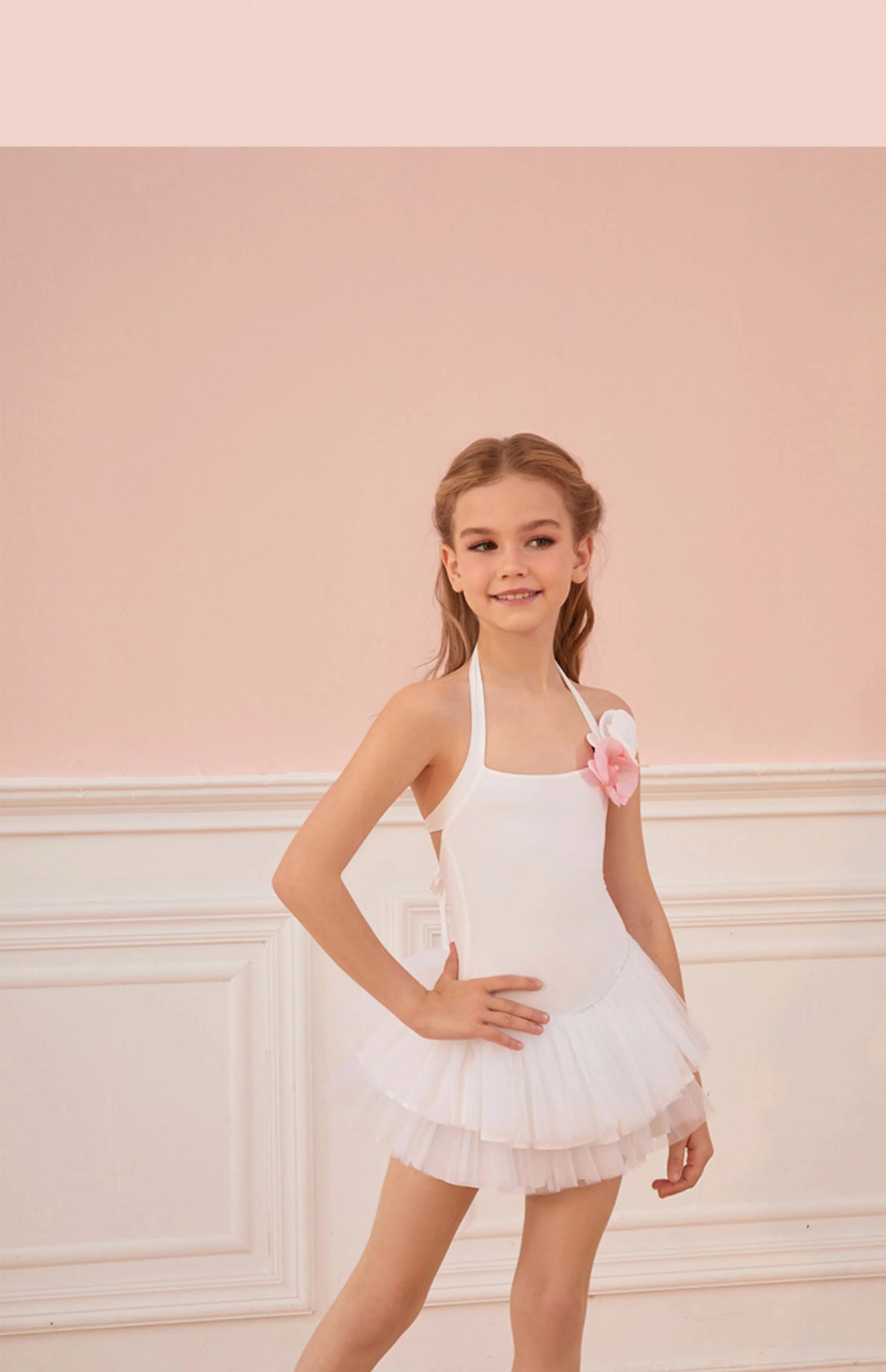 Robe justaucorps sans manches jupette dentelle Roselyne