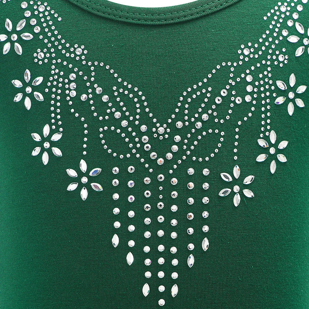 Justaucorps Tutu manches courtes strass et paillettes Kaia