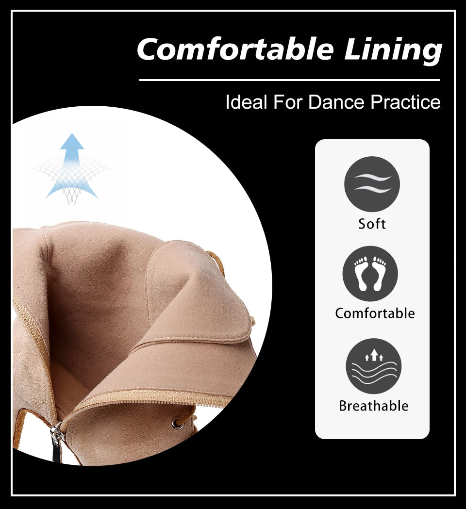 BOTTINES FERMÉES DANSE SHAYANE BEIGE TALONS DE 7 À 11CM