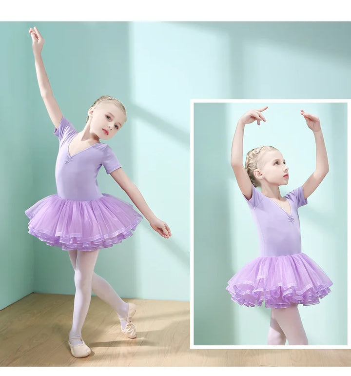 Justaucorps tutu paillettes manches courtes CELESTE