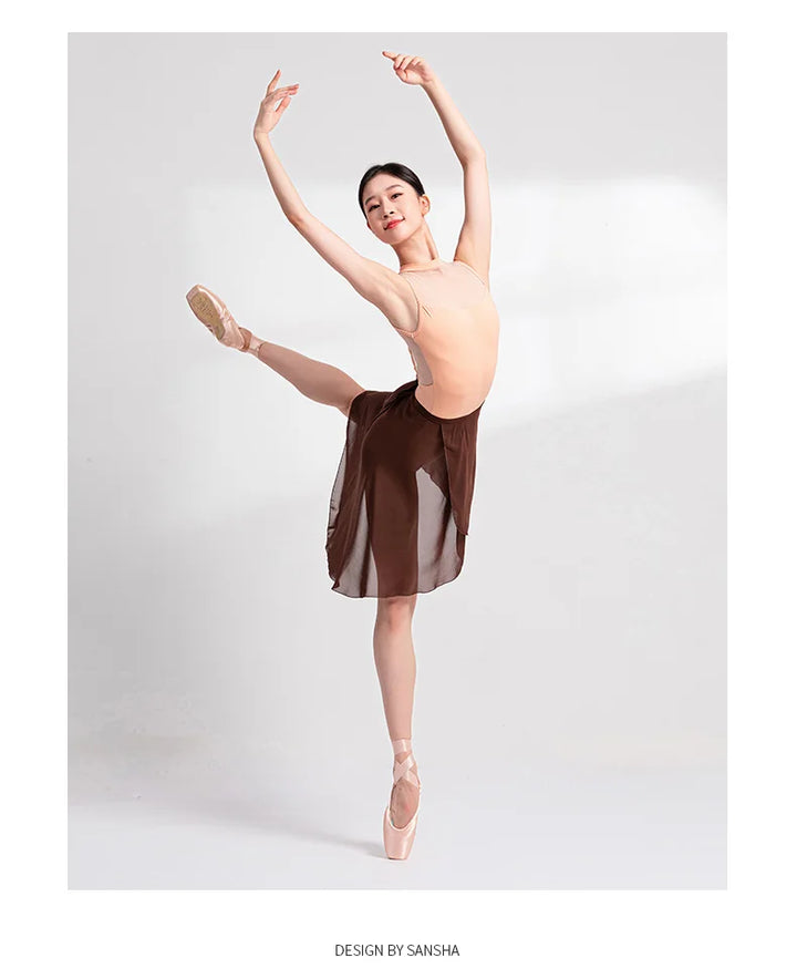 Justaucorps bi-matiere sans manches Sansha