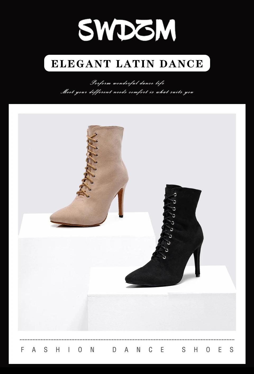 BOTTINES FERMÉES DANSE SHAYANE BEIGE TALONS DE 7 À 11CM