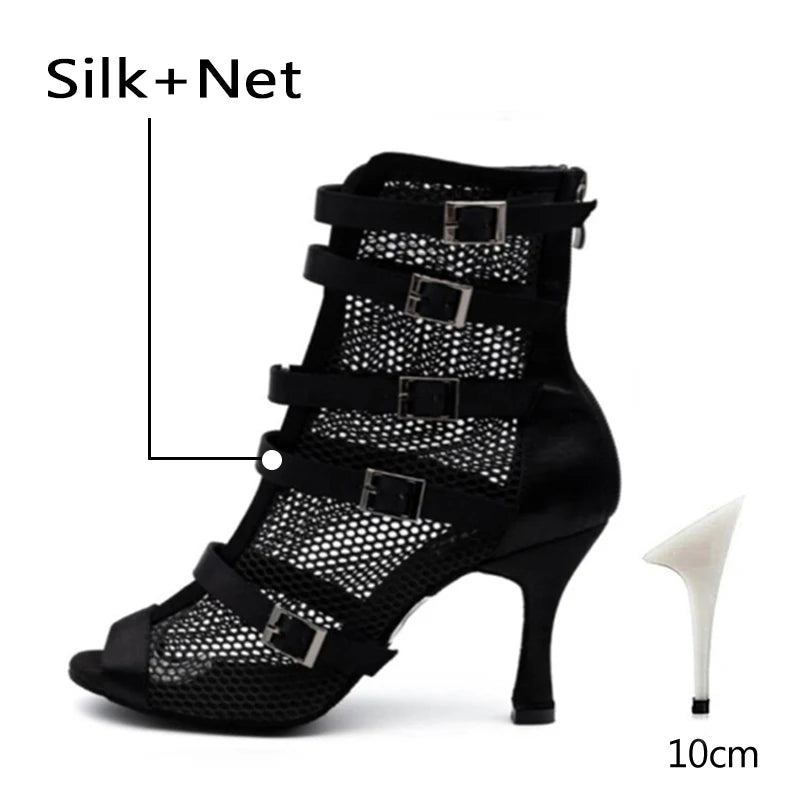 Bottines Sofia maille noire Talon de 6 à 10cm
