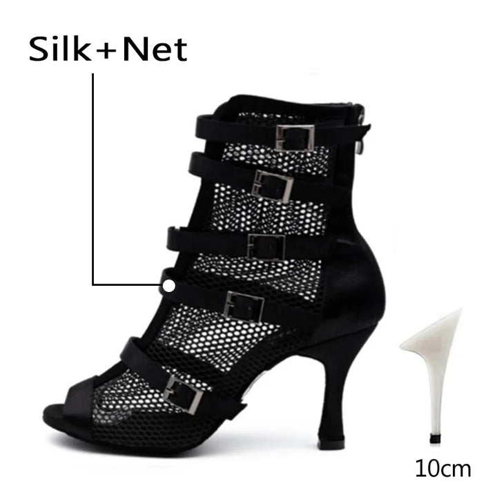 Bottines Sofia maille noire Talon de 6 à 10cm