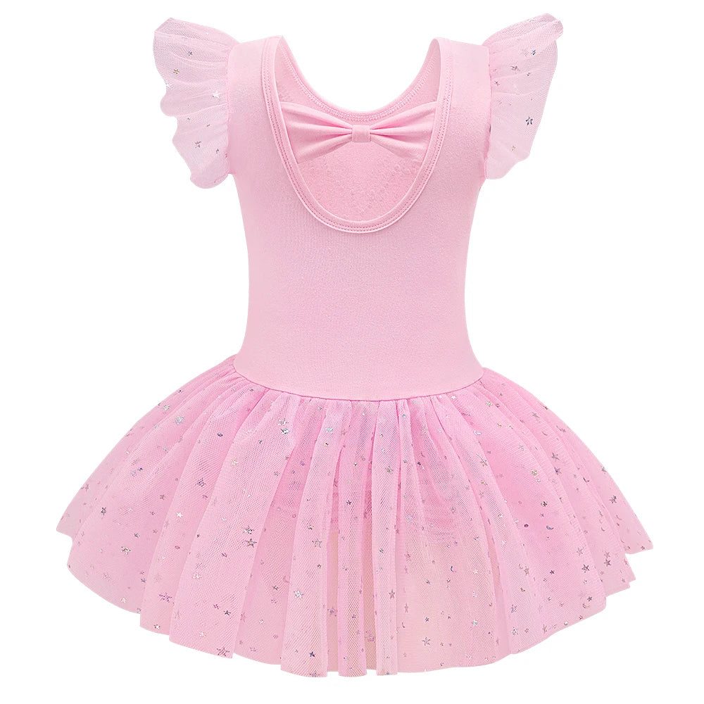 Justaucorps Tutu manches courtes strass et paillettes Kaia