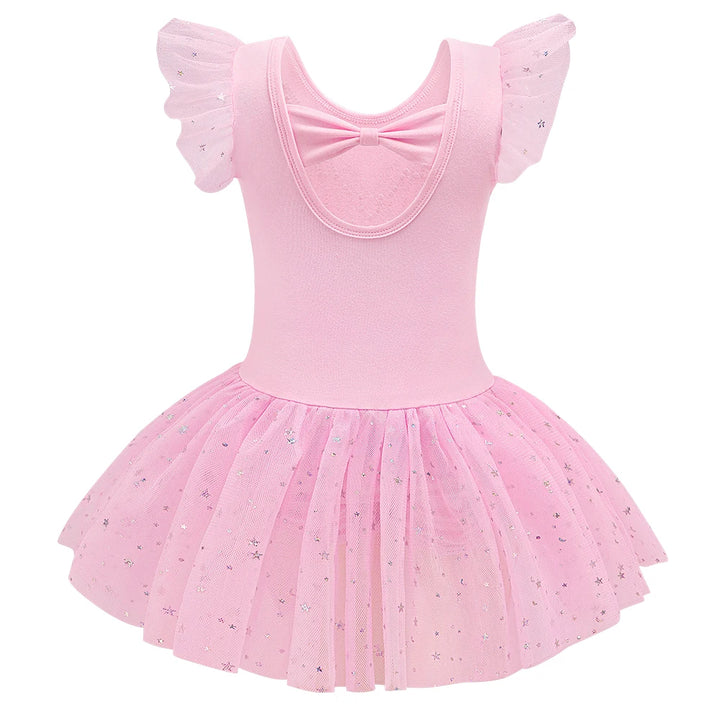 Justaucorps Tutu manches courtes strass et paillettes Kaia
