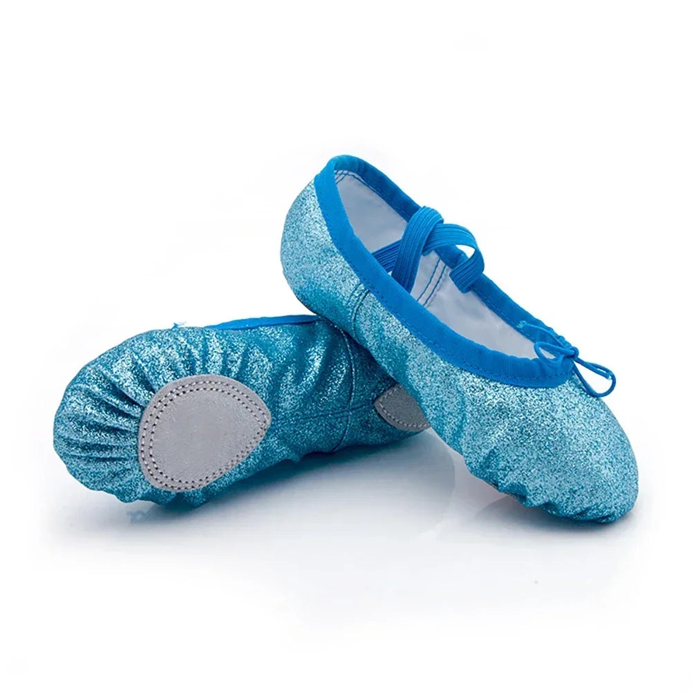 Chaussons demi-pointes bi-semelle à paillettes