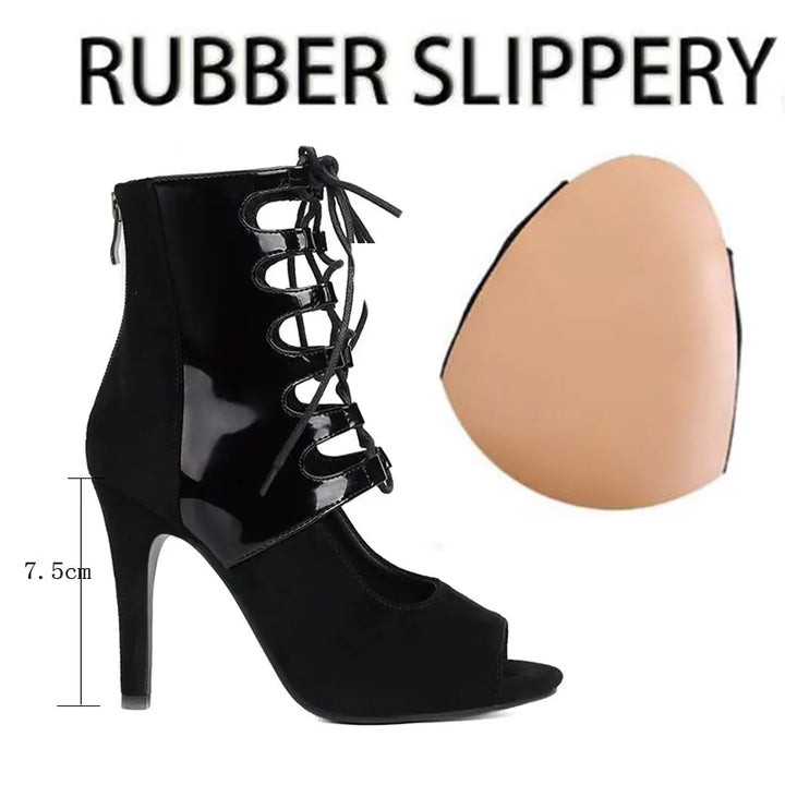 Bottines de danse Carine semelle caoutchouc Talons de 7 à 11cm